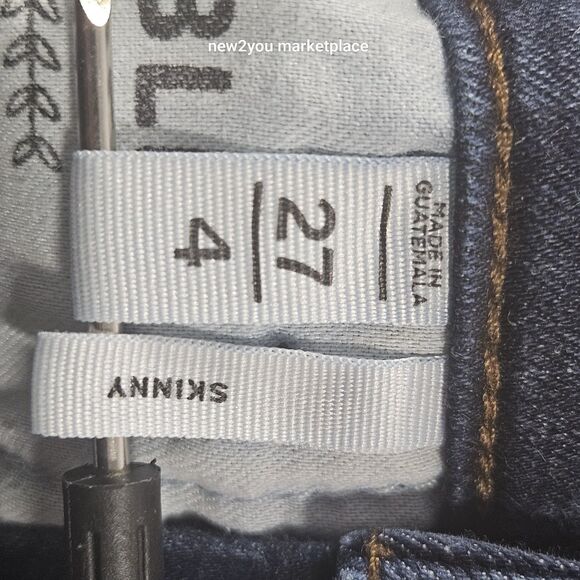 LOFT Made and Loved Skinny Jeans Women's 27/4 Dark blue Mid Rise Dark Wash - Picture 9 of 11